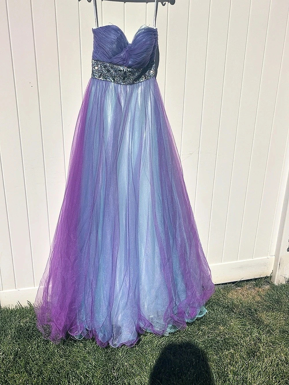 ALYCE PARIS Beaded Ombre Prom Dress in Purple & Blue Size 2